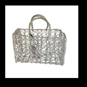 Mexican Clear Woven Tote Bag Biodegradable Plastic Artisan Market Handbag